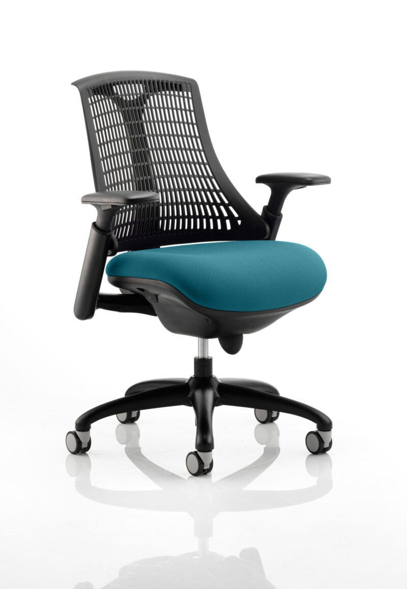 Flex Medium Back Black Frame Task Operator Office Chair with Arms - Image 21