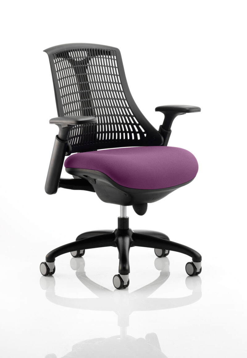 Flex Medium Back Black Frame Task Operator Office Chair with Arms - Image 22