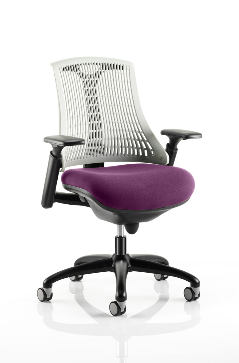 Flex Medium Back Black Frame Task Operator Office Chair with Arms - Image 23