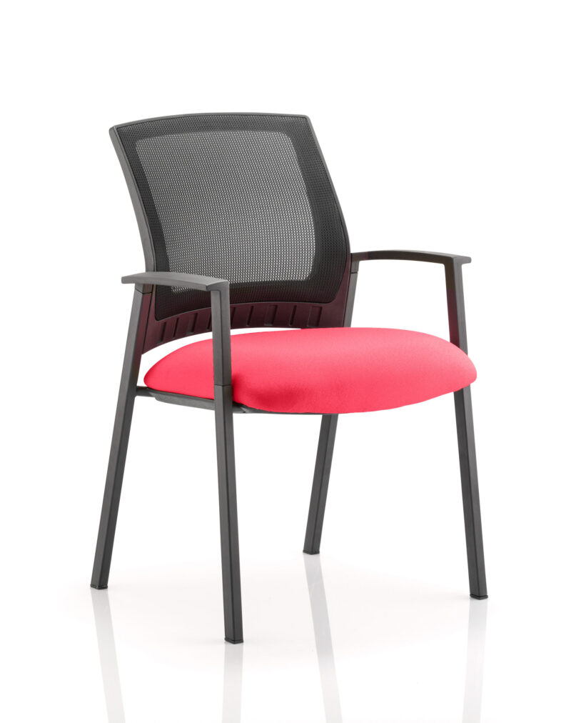 Metro Medium Mesh Back Stacking Visitor Chair with Arms - Image 5