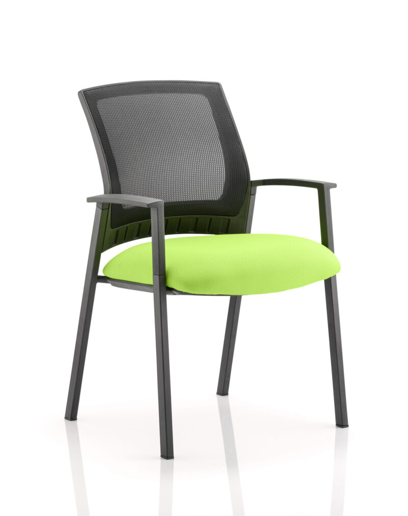 Metro Medium Mesh Back Stacking Visitor Chair with Arms - Image 6