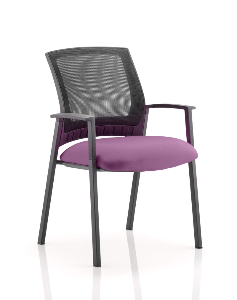 Metro Medium Mesh Back Stacking Visitor Chair with Arms - Image 12