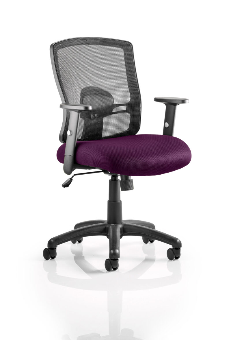 Portland Medium Mesh Back Task Operator Office Chair with Arms - Image 16