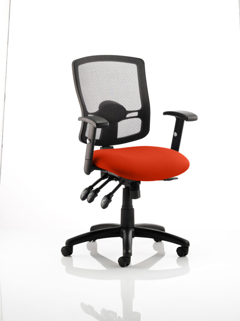 Portland III High Mesh Back Task Operator Office Chair with Arms - Image 12
