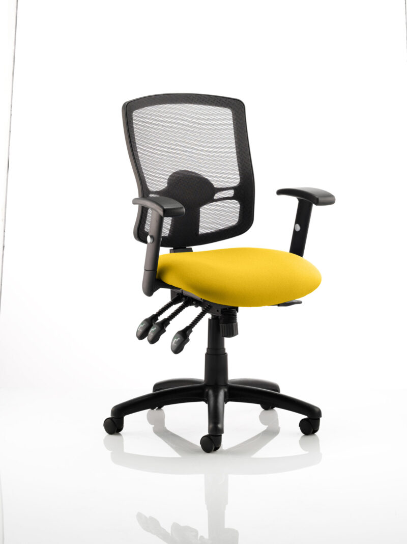 Portland III High Mesh Back Task Operator Office Chair with Arms - Image 13