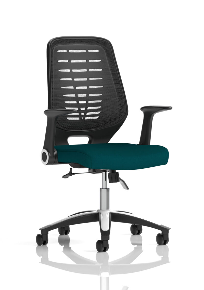 Relay Medium Mesh Back Task Operator Office Chair with Arms - Image 19