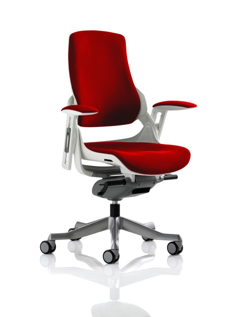 Zure High Back White Shell Executive Office Chair with Arms - Image 50