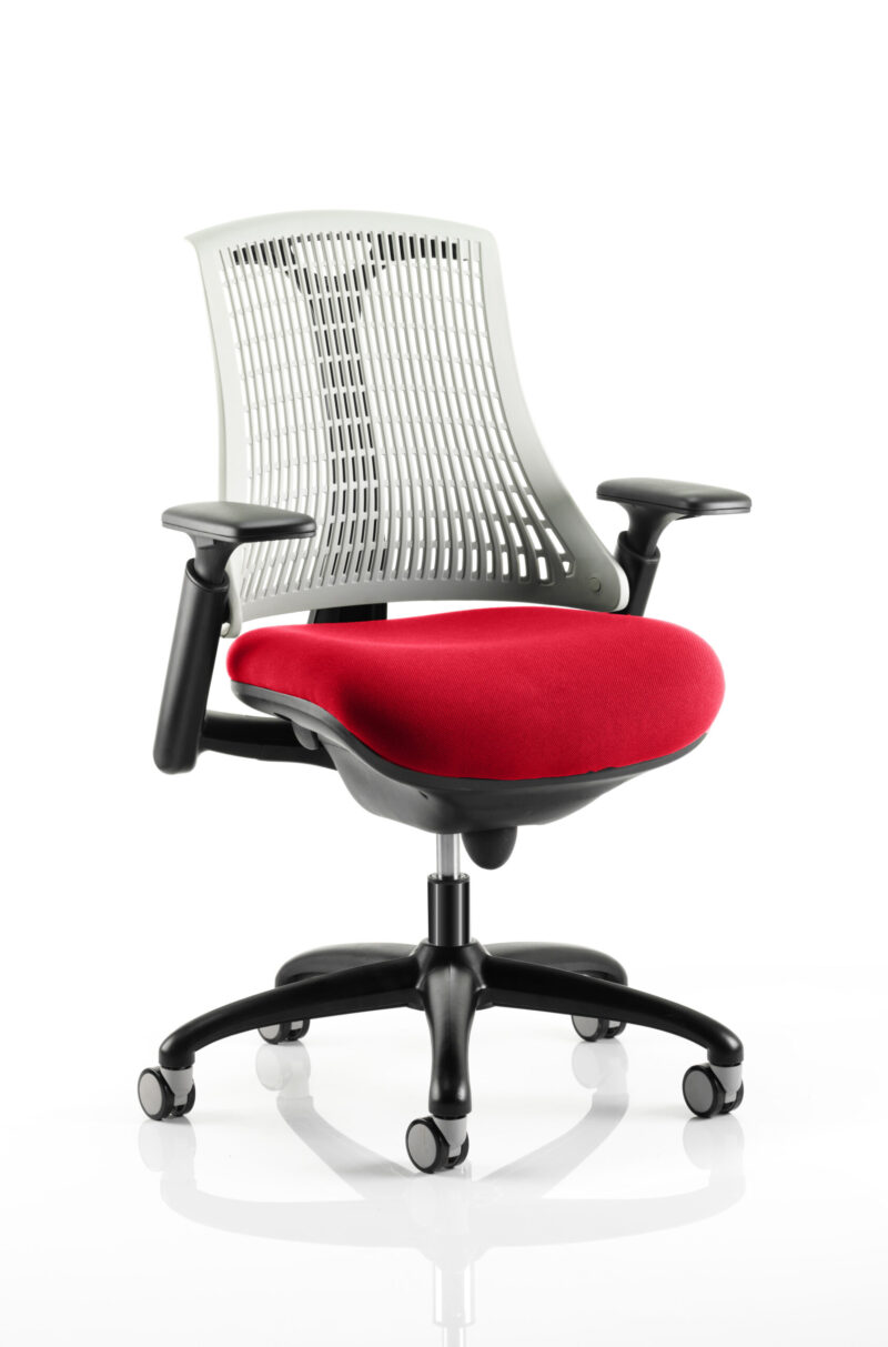 Flex Medium Back Black Frame Task Operator Office Chair with Arms - Image 24