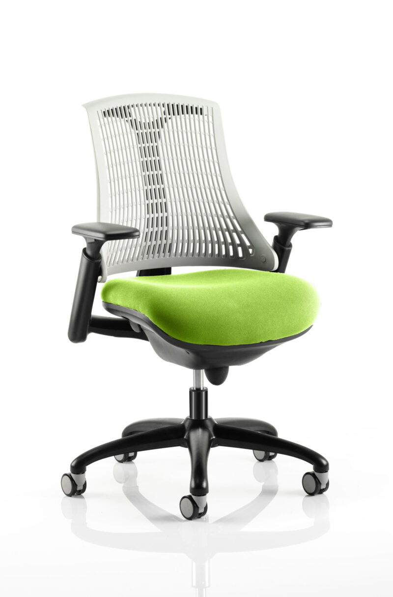 Flex Medium Back Black Frame Task Operator Office Chair with Arms - Image 25
