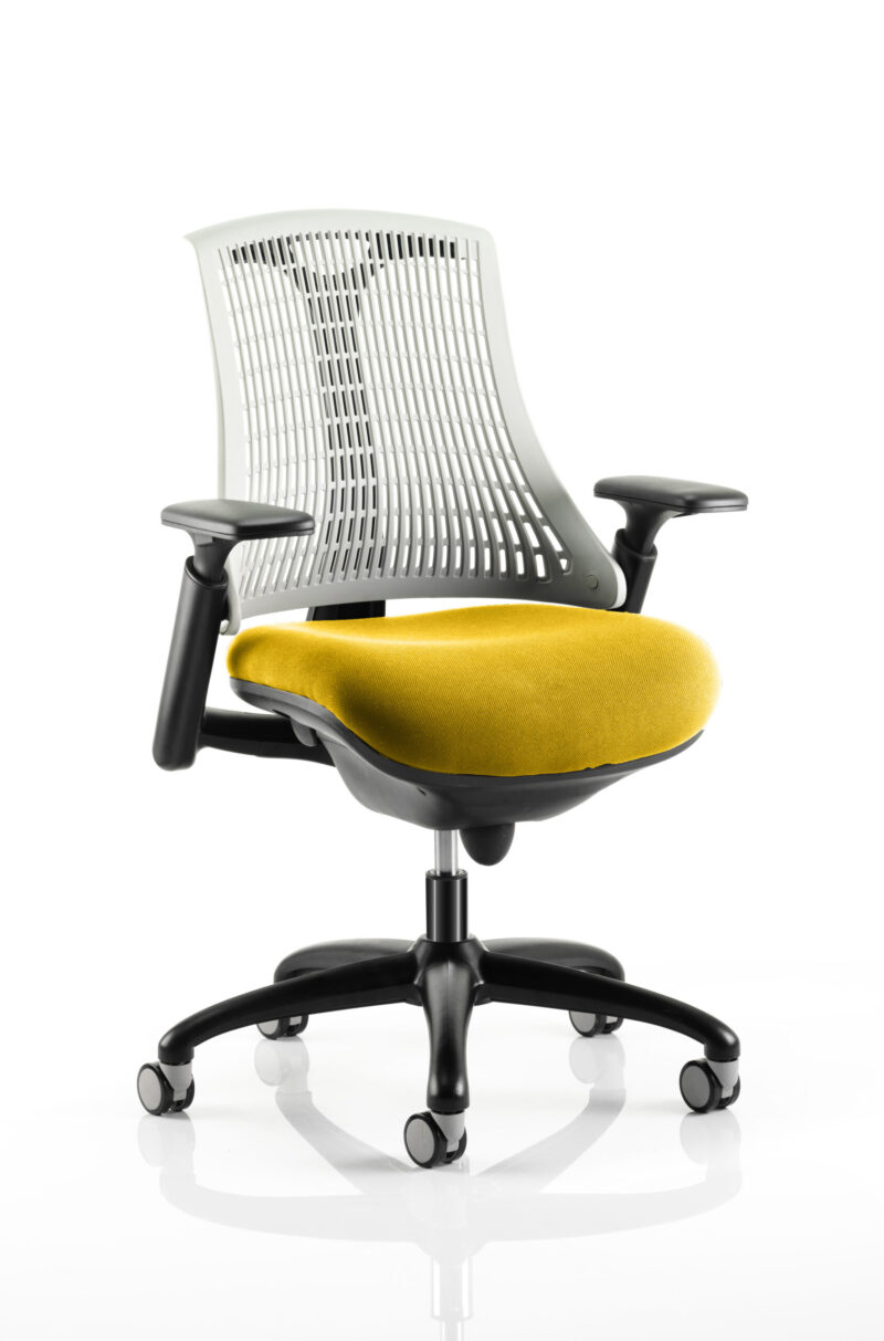Flex Medium Back Black Frame Task Operator Office Chair with Arms - Image 28