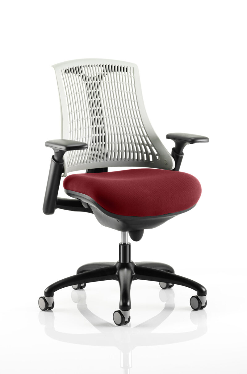 Flex Medium Back Black Frame Task Operator Office Chair with Arms - Image 29