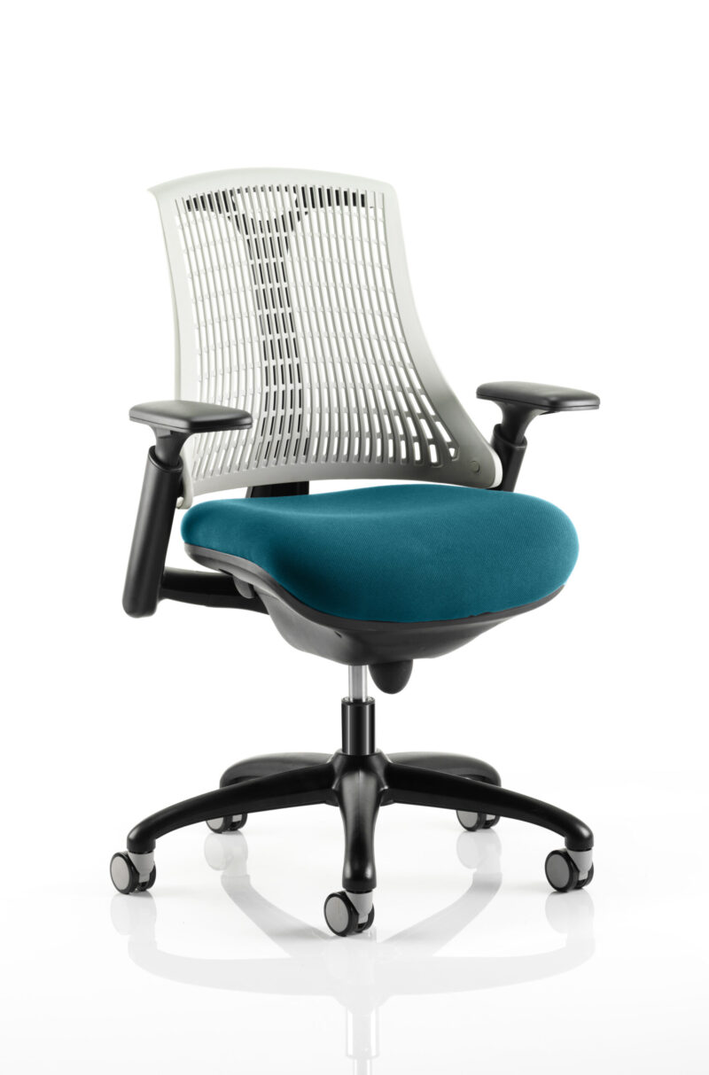 Flex Medium Back Black Frame Task Operator Office Chair with Arms - Image 30