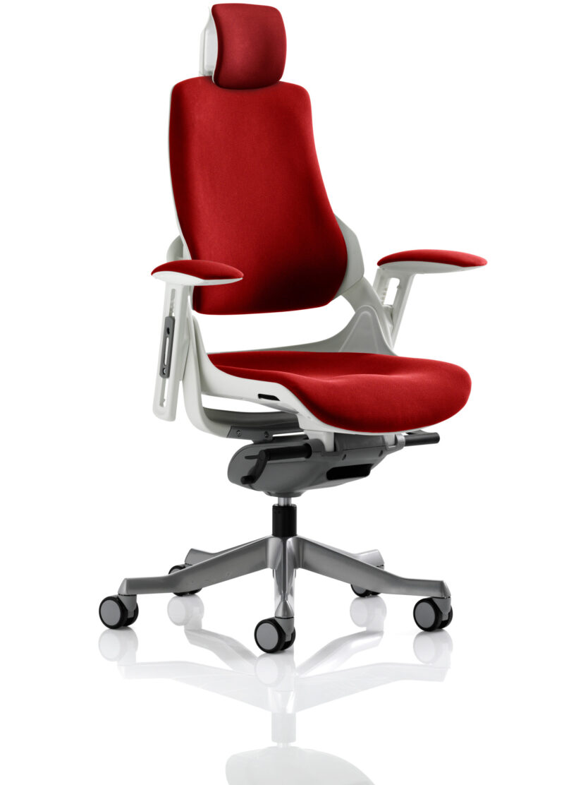 Zure High Back White Shell Executive Office Chair with Arms - Image 67