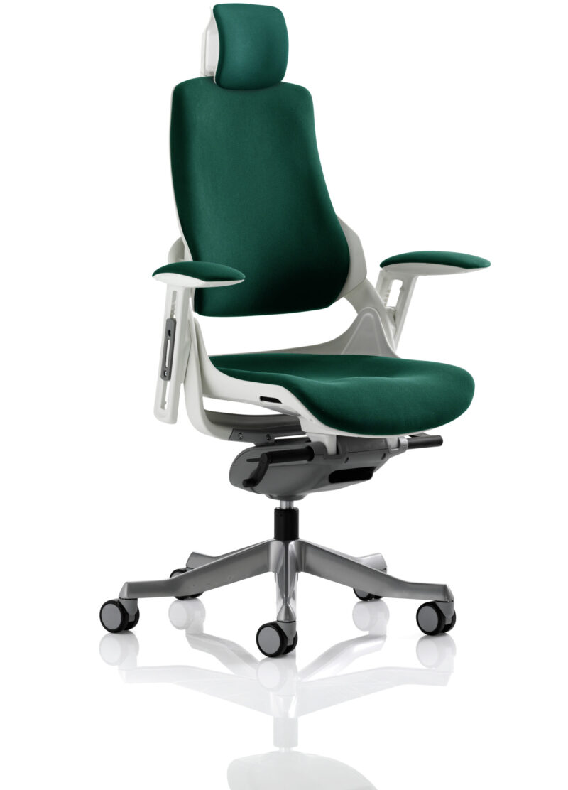 Zure High Back White Shell Executive Office Chair with Arms - Image 71