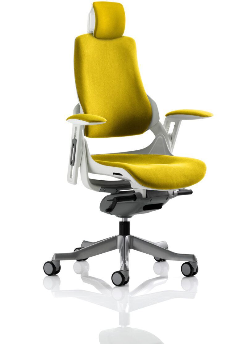 Zure High Back White Shell Executive Office Chair with Arms - Image 74