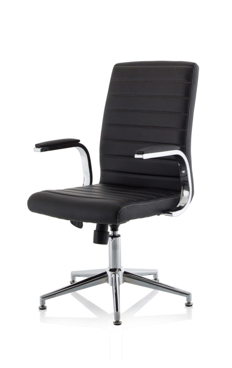 Ezra Medium Back Leather Executive Office Chair with Arms - Image 36