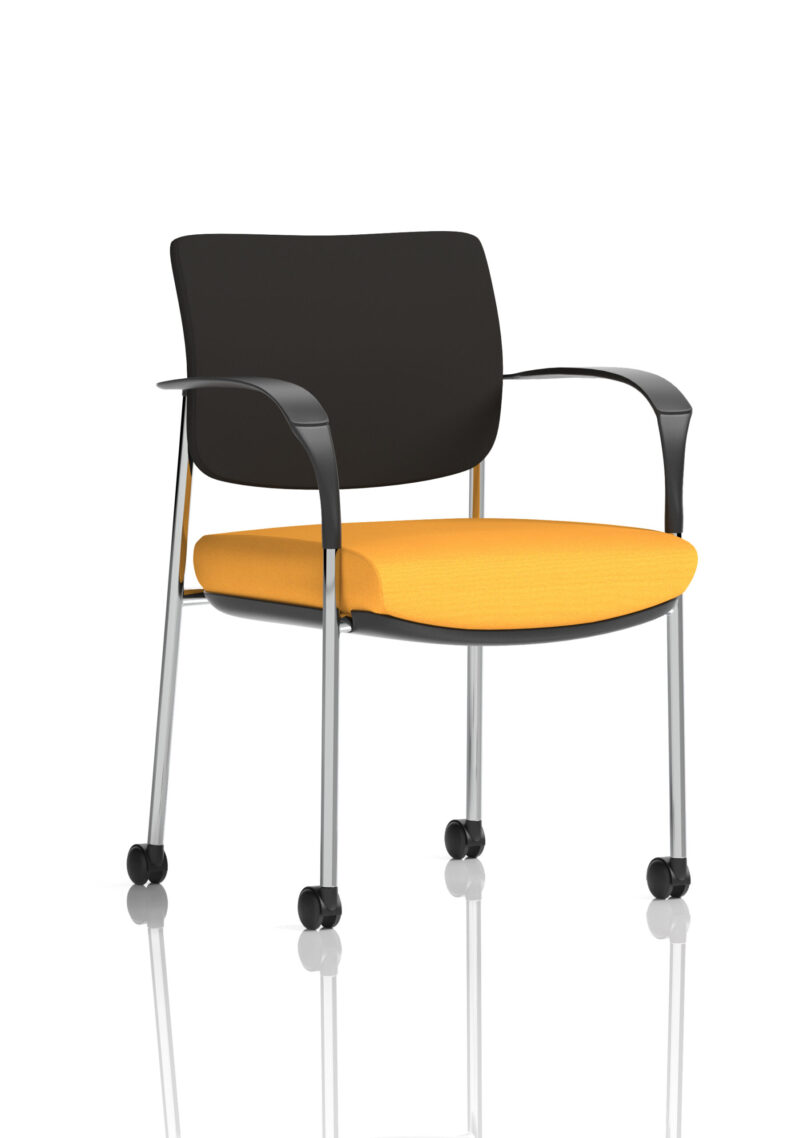 Brunswick Deluxe Medium Back Visitor Office Chair with Arms with Castors - Image 13