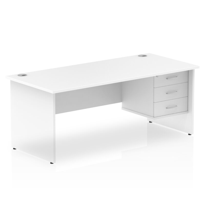 Impulse 1800mm Panel End Straigh Desk With Single Fixed Pedestal - Image 30