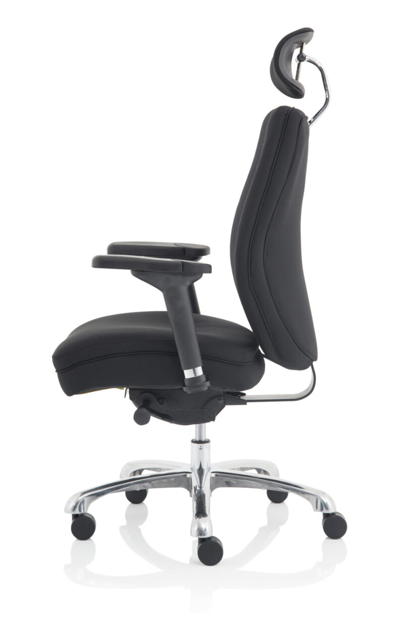 Domino High Back Black Ergonomic Posture Chair with Arms and Headrest - Image 12