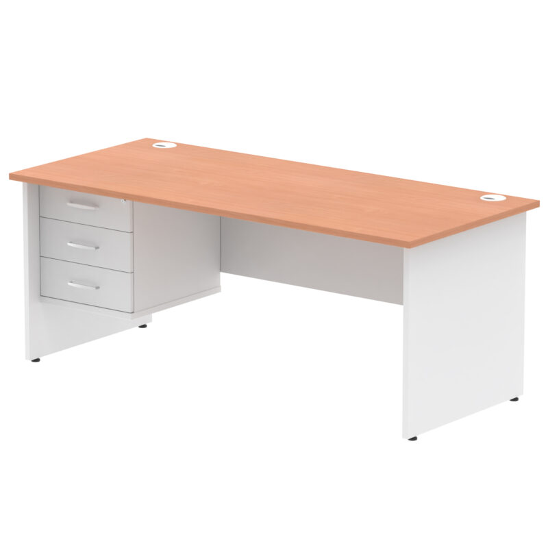 Impulse 1800mm Panel End Straigh Desk With Single Fixed Pedestal - Image 6